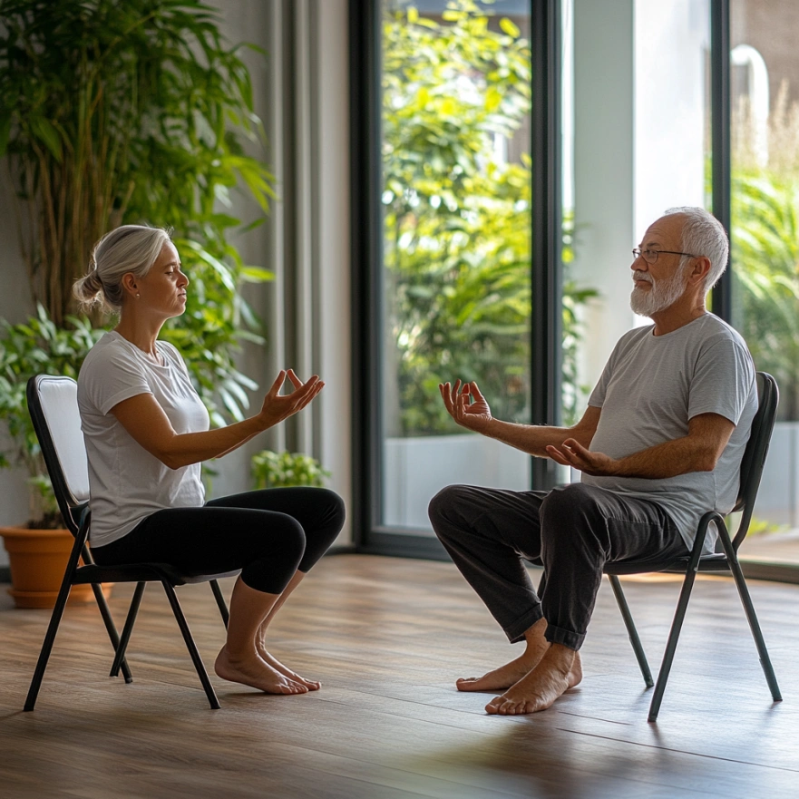 Йога на стільці для людей старшого віку